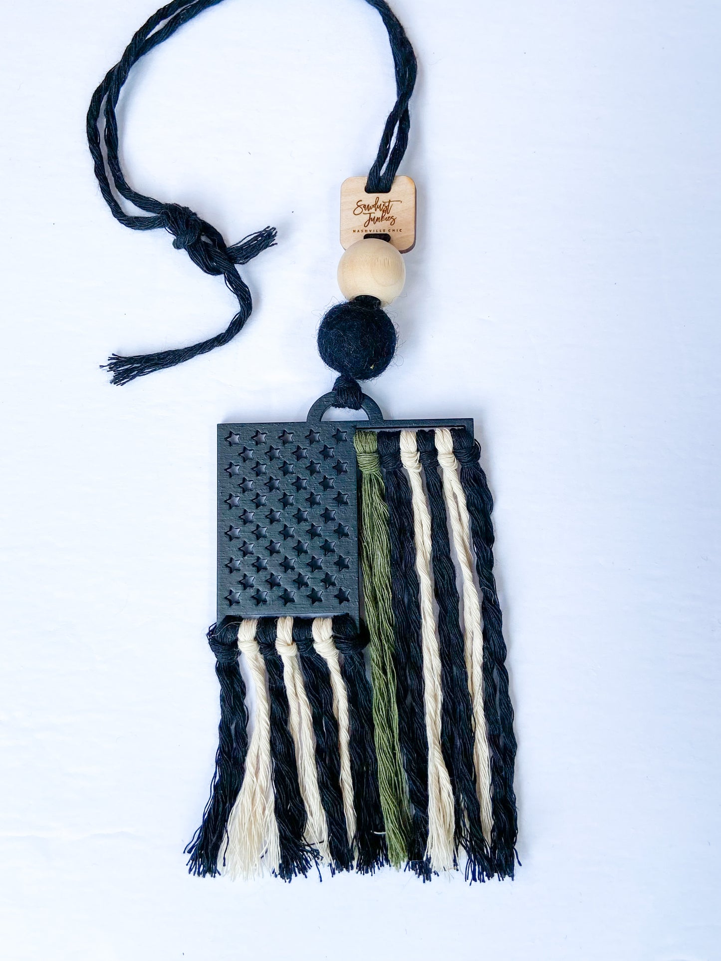 wooden first responder flag oil diffuser