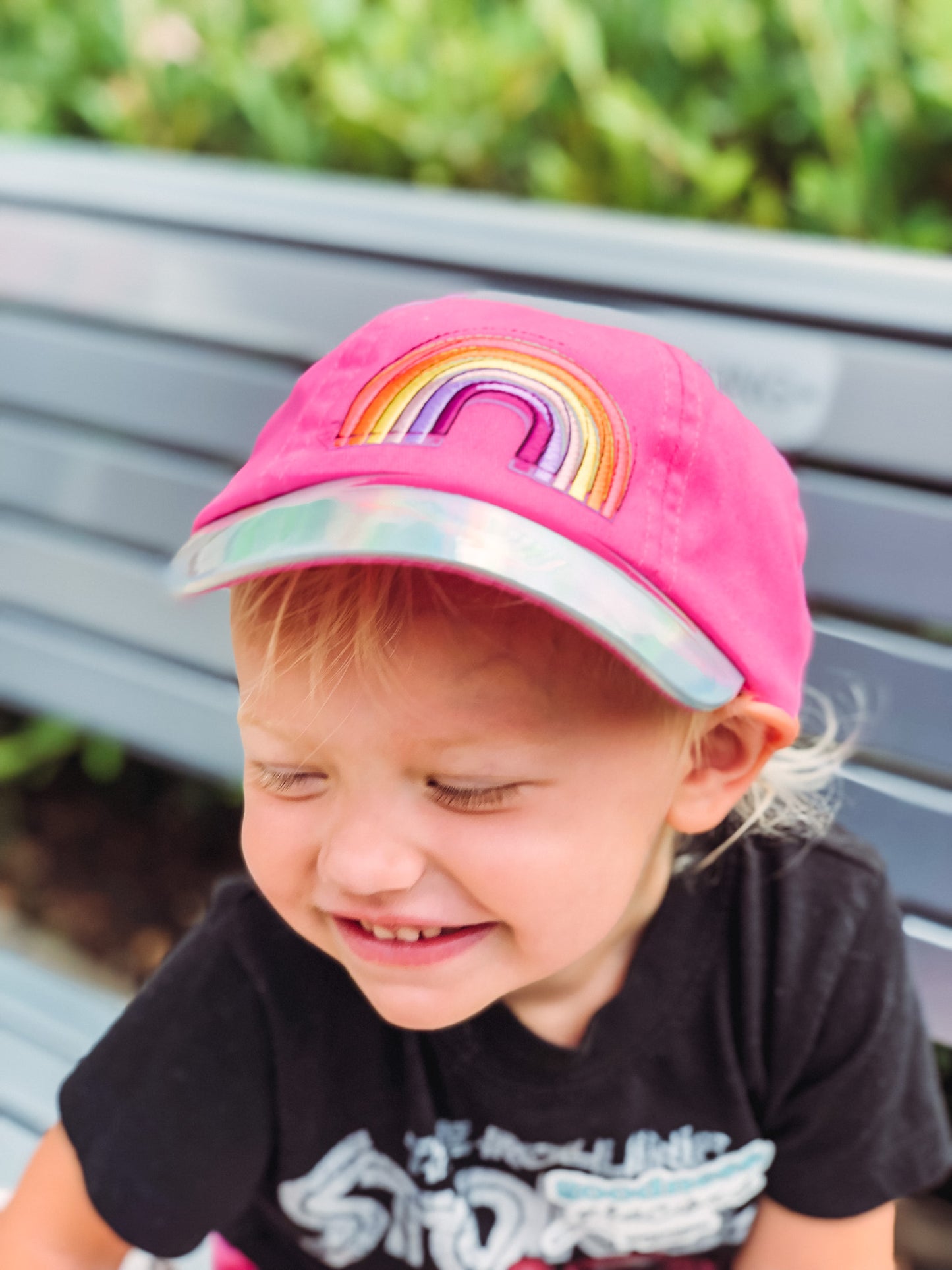 little girls rainbow sawdust junkies hat