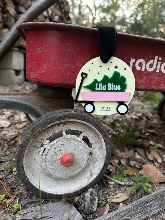 "big" kids wagon ornament