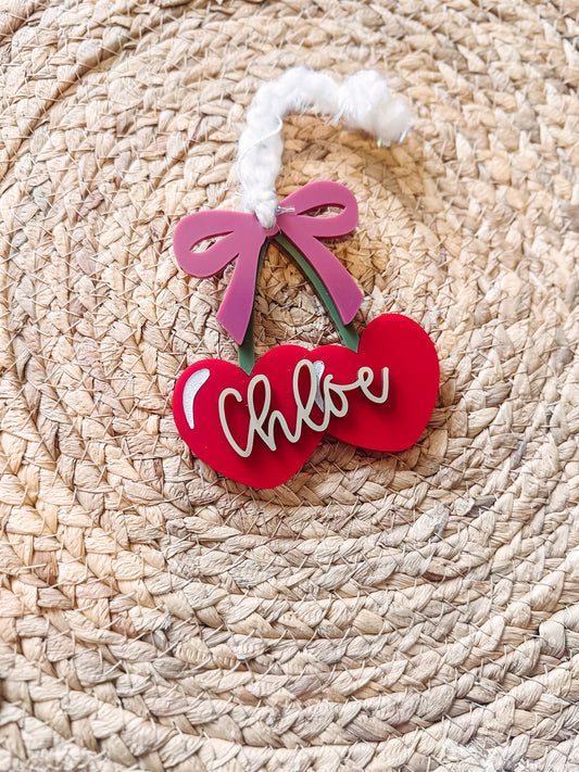 cherries valentine tag