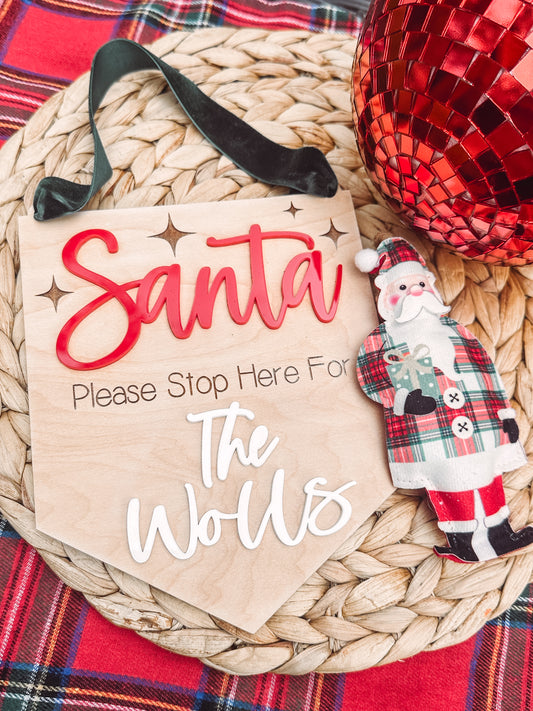 santa stop here sign