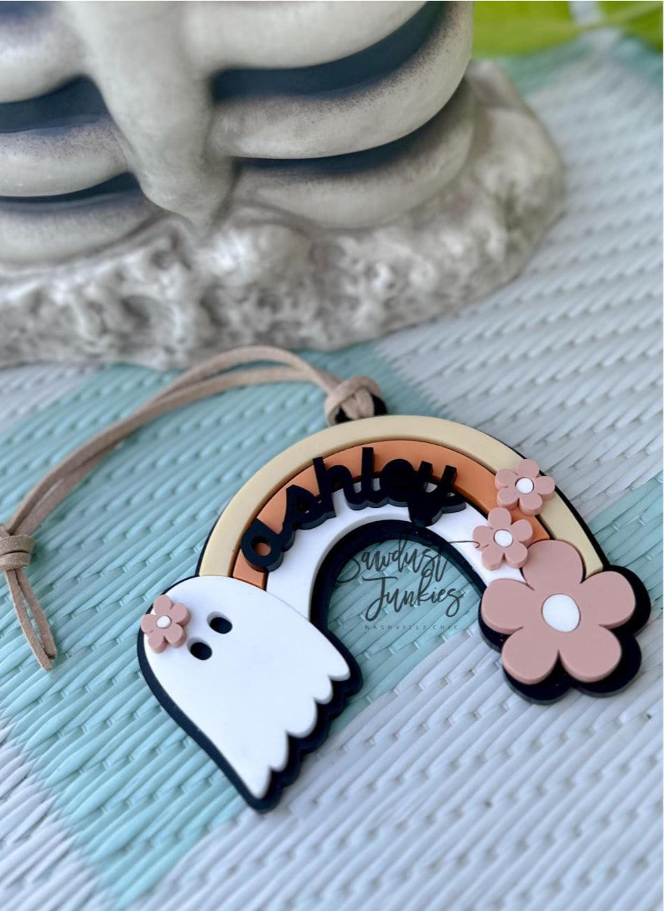 groovy rainbow ghost tag