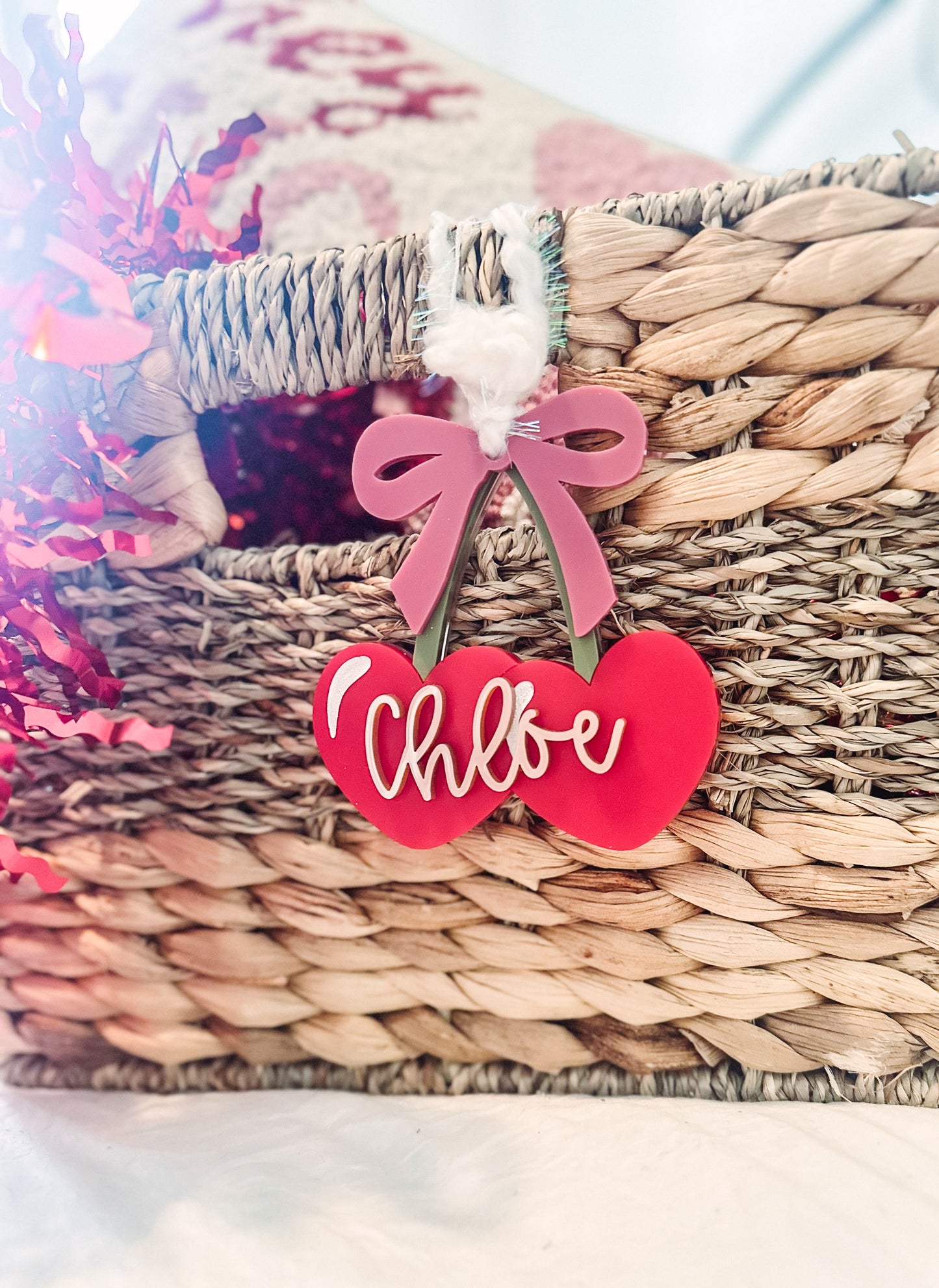 cherries valentine tag