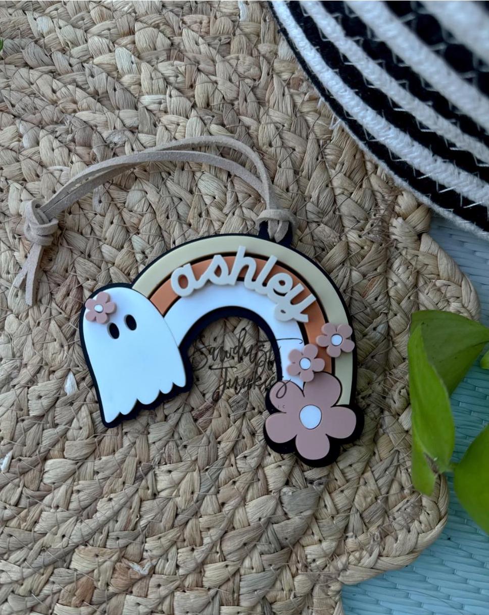 groovy rainbow ghost tag