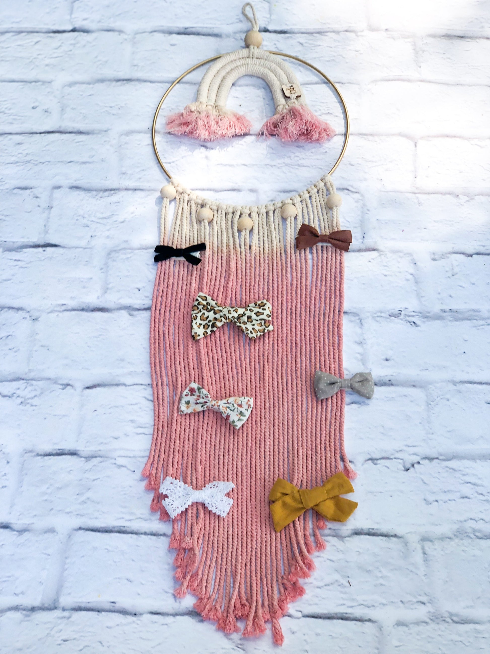 the hannah - rainbow wall hanging / hair bow holder – sawdust junkies  nashville chic